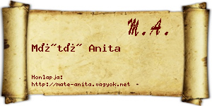 Máté Anita névjegykártya